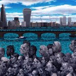 Waterloo Bridge Thames River London painting by Carl-Randall