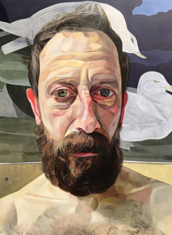 James Hague Self Portrait in oil paint