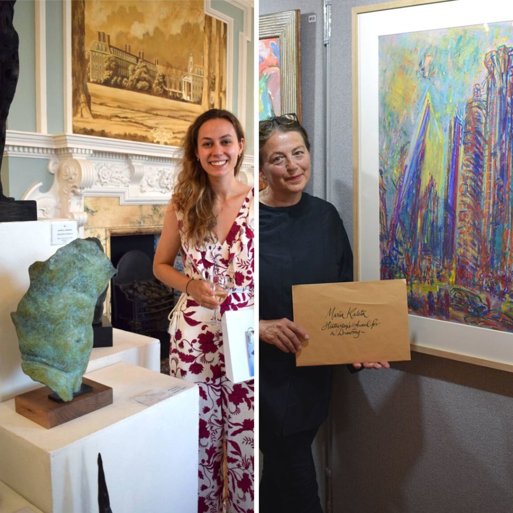 Winners of the Heatherleys Award for Sculpture and the Heatherleys Award for Drawing at the Chelsea Art Society