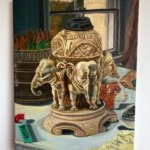 Elephant Lamp, oil on canvas, by Helena Moock, October 2022