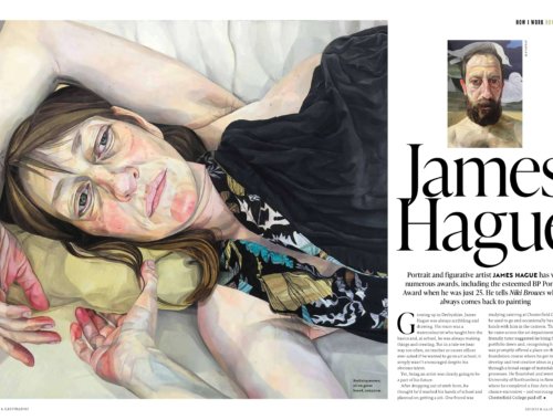 First page of a feature on artists James Hague in Artists & Illustrators November 2022 issue.