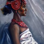 Oil Painting from life of a Spanish, Kenyan woman by Oxana Sudakova, 2022