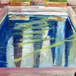 Swimming pool - Tuscany, painting by Lizzy May, 2022