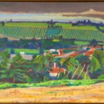 Chris Moock ‘Landscape with Vineyard, near Dorking, 1991’ Oil on canvas