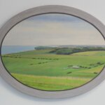 David Stubbs ‘Seaford Head and East Dean’ Oval, Oil on canvas