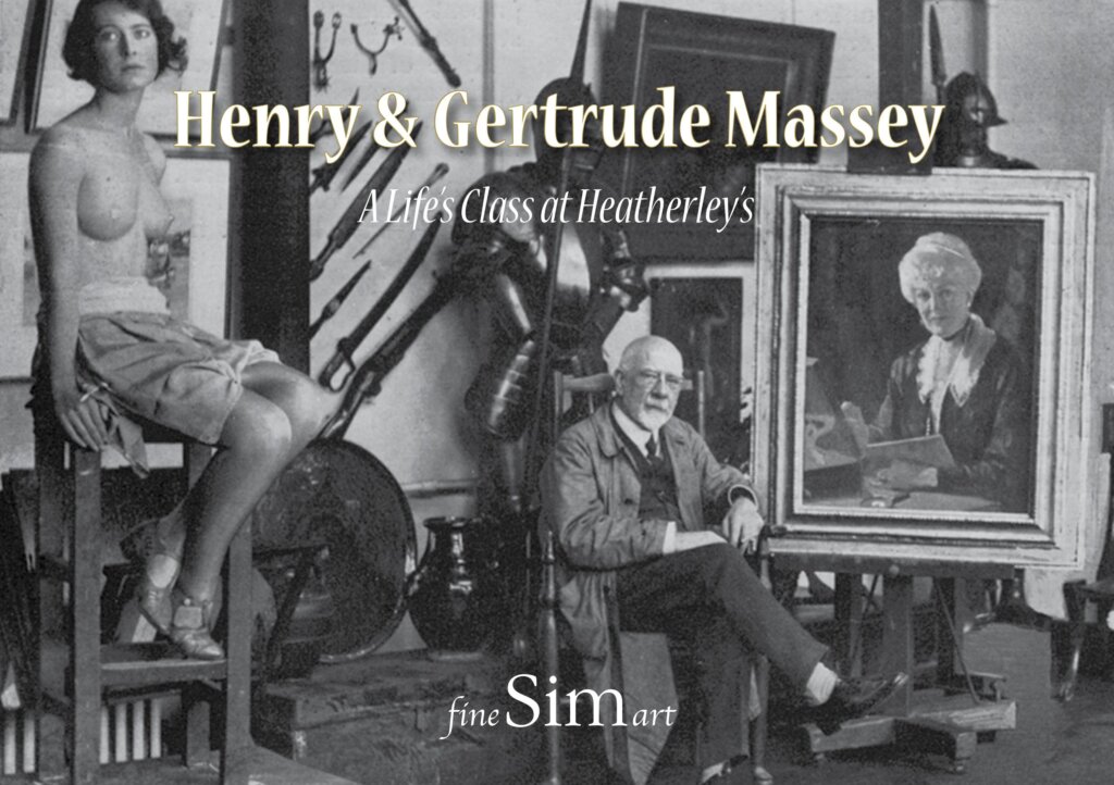 Page one of the exhibition catalogue: Henry & Gertrude Massey a life's class at Heatherley's[sic].