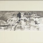 Ian Rowlands ‘Rocks Ftenaghia 2’ Pen/ink/wash on paper