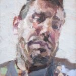 Tim Benson ‘Angled Selfie’ Oil on board