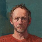 JAMES, 2023 by LAURA SMITH B. 1980. Oil on linen 16 x 14 in. / 40.6 x 35.6 cm.