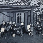 Cafe - Dulwich gallery, print by Celia Normand