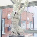 Organic Jim, a sculpture by graduate artist Jeanie Gibbs, made from plaster and mirrors