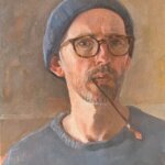 Self Portrait, Oil On Board By David Caldwell 2023
